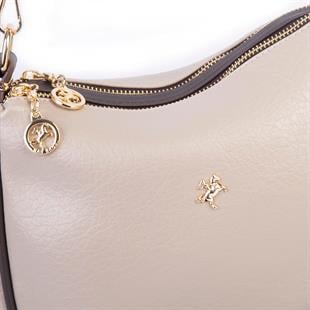 nas Bag Kadın Omuz ve Çapraz Çanta Çok Gözlü Şık Tasarım (28x18 cm) Kum Kahve Victoria