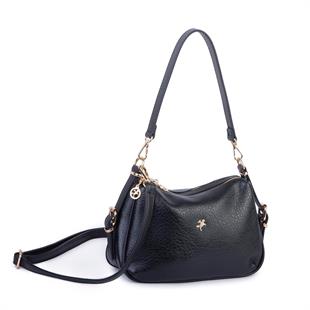 Nas Bag Kadın Omuz ve Çapraz Çanta Çok Gözlü Şık Tasarım (28x18 cm) Siyah Victoria