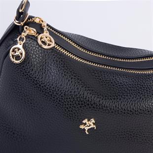 Nas Bag Kadın Omuz ve Çapraz Çanta Çok Gözlü Şık Tasarım (28x18 cm) Siyah Lopez