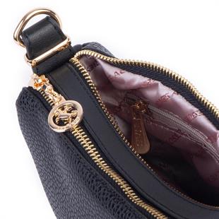 Nas Bag Kadın Omuz ve Çapraz Çanta Çok Gözlü Şık Tasarım (28x18 cm) Siyah Lopez