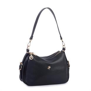 Nas Bag Kadın Omuz ve Çapraz Çanta Çok Gözlü Şık Tasarım (28x18 cm) Siyah Lopez