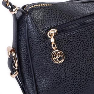 Nas Bag Kadın Omuz ve Çapraz Çanta Çok Gözlü Şık Tasarım (28x18 cm) Siyah Lopez