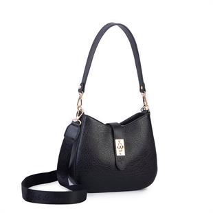 Nas Bag Kadın Oval Omuz ve Çapraz Çanta Siyah Victoria