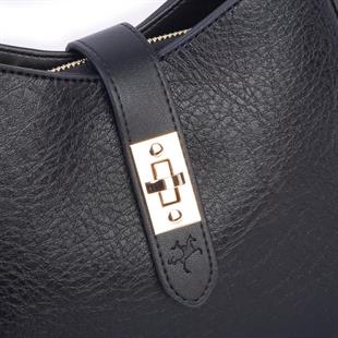 Nas Bag Kadın Oval Omuz ve Çapraz Çanta Siyah Victoria