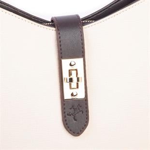 Nas Bag Kadın Oval Omuz ve Çapraz Çanta Krem Kahve Liza