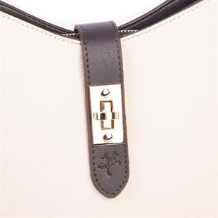 Nas Bag Kadın Oval Omuz ve Çapraz Çanta Beyaz Victoria