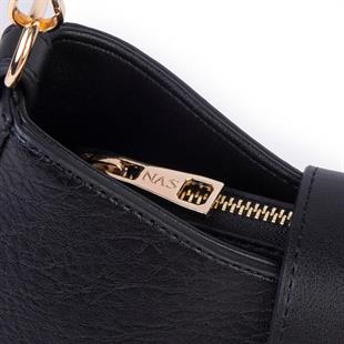Nas Bag Kadın Oval Omuz ve Çapraz Çanta Siyah Victoria