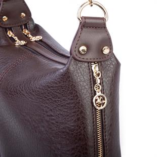 Nas Bag Kadın Şık Örgülü El yapımı Askılı Omuz ve Çapraz Çanta Kahve Victoria