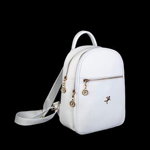 Nas Bag Kadın Sırt Çantası Beyaz Gofraj