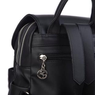 Nas Bag Kadın Sırt Çantası Çift Gözlü Spor Çanta ( 23x26x14 cm ) Siyah Dona