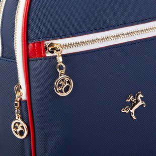 Nas Bag Kadın Sırt Çantası Lacivert Kırmızı Beyaz Lacste