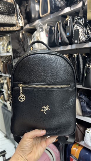 Nas Bag Kadın Sırt Çantası siyah deri