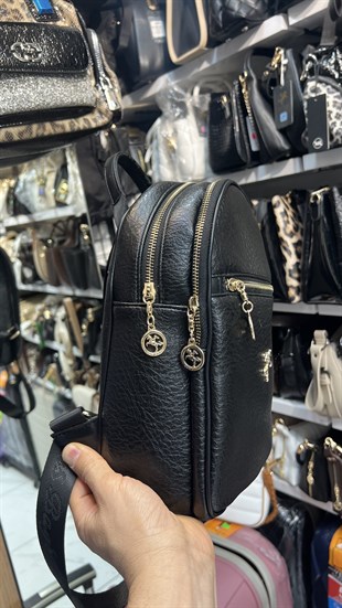 Nas Bag Kadın Sırt Çantası siyah deri