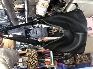 siyah sade sırt ve omuz Nas Bag Kadın Sırt Çantası Siyah Yikamali