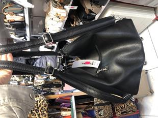 siyah sade sırt ve omuz Nas Bag Kadın Sırt Çantası Siyah Yikamali