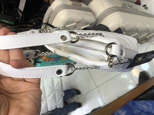 Nas Bag Mini Kadın Zincirli Kapitone El ve Çapraz Çanta 1305 beyaz Dona (19x19)