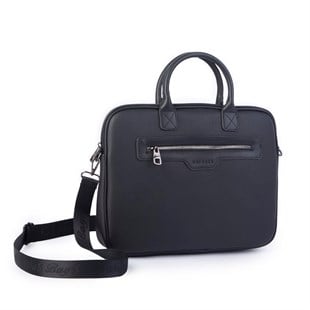 Nas Bag Unisex Business Bag Laptop ve Evrak Çantası El ve Çapraz Çanta Siyah Belinda