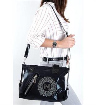 siyah Nas bags 1058 kol çanta taşlı omuz çantası 