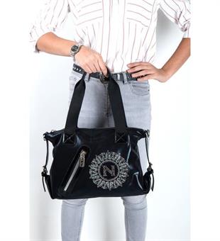 siyah Nas bags 1058 kol çanta taşlı omuz çantası 