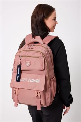 Pembe  Büyük boy okul çantası forever young okul çantası unisex modem 