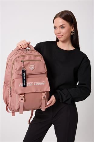 Pembe  Büyük boy okul çantası forever young okul çantası unisex modem 