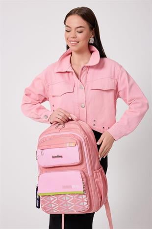 PEMBE Forever Young PARAŞÜT KUMAŞ YÜKSEK KALİTELİ SIRT ÇANTASI