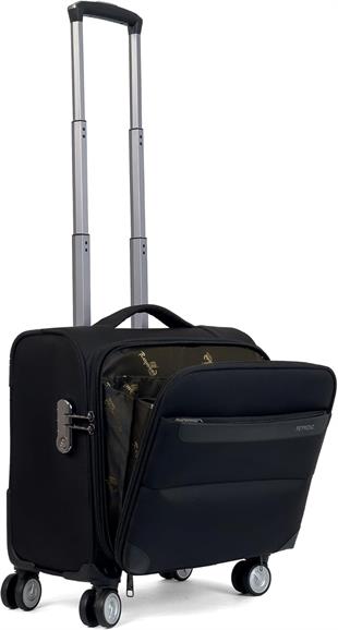 Pilot Valizi, Tekerlekli İş Seyahat Çantası, 360° Dönebilen Tekerlekler, Dayanıklı Kumaş, Siyah