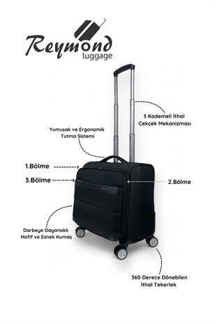 Pilot Valizi, Tekerlekli İş Seyahat Çantası, 360° Dönebilen Tekerlekler, Dayanıklı Kumaş, Siyah