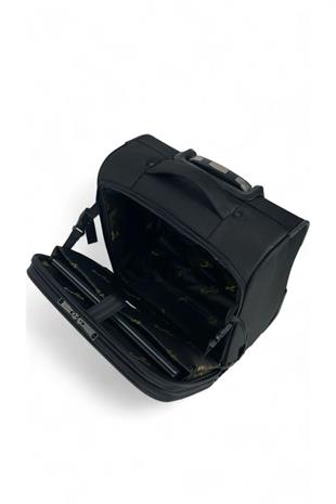 Pilot Valizi, Tekerlekli İş Seyahat Çantası, 360° Dönebilen Tekerlekler, Dayanıklı Kumaş, Siyah