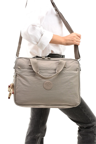 Sanmorris Unisex klinkır kumaş suya dayanıklı laptop bölmeli ayarlanabilir çapraz ve el askılı evrak ve laptop çantası f