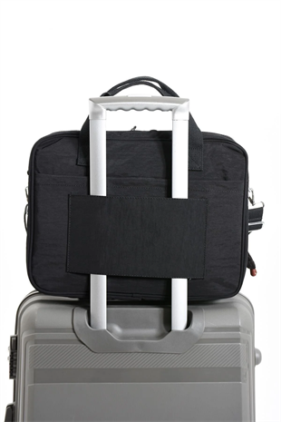 Sanmorris Unisex klinkır kumaş suya dayanıklı laptop bölmeli ayarlanabilir çapraz ve el askılı evrak ve laptop çantası f