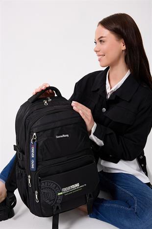 siyah Büyük boy okul çantası forever young okul çantası unisex modem 