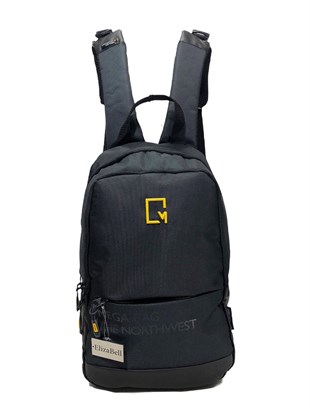 Mega Siyah Erkek Sırt Çantası Ebat 32 Cm 22Cm Küçük Boy 4 Gözlü 