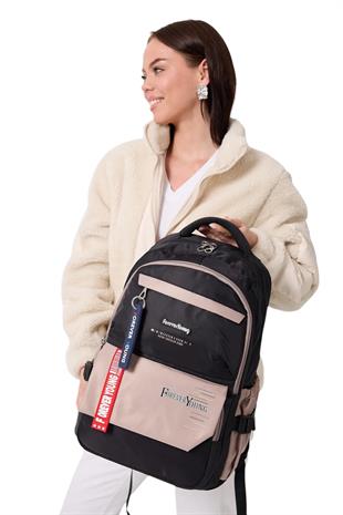 Siyah Forever Young PARAŞÜT KUMAŞ YÜKSEK KALİTELİ SIRT ÇANTASI