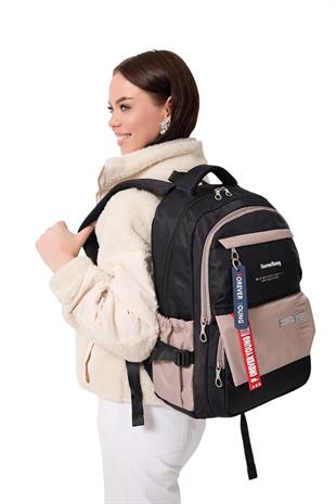 Siyah Forever Young PARAŞÜT KUMAŞ YÜKSEK KALİTELİ SIRT ÇANTASI