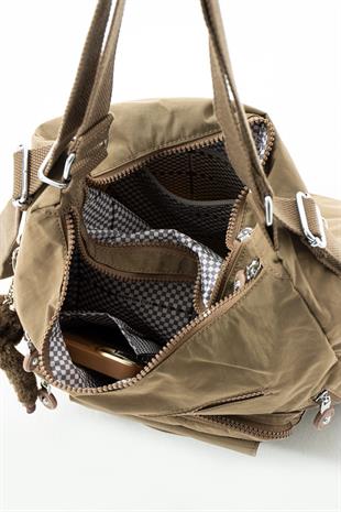 Siyah Kırinkıl kumaş sırt ve kol çantası çift kullanımlı su geçirmez kumaş çanta 