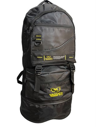 Siyah Körüklü Dağcı Kamp Çantası Ebat 65CM 35CM  20CM 