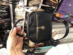 Siyah Küçük el ve çapraz askılı çok gözlü şık tasarım nas bags 1444 ebat 20cm15