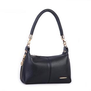 Siyah Örgü askılı kadın omuz çantası orta ebat 25cm15