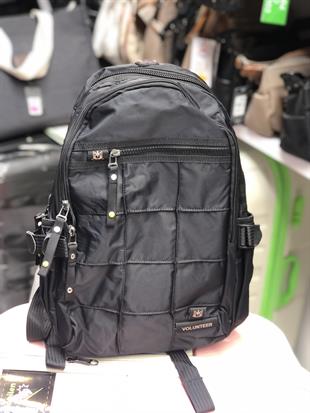 Siyah Volunteer uni sex sırt çantası a kalite hafif kumaş orta boy ebat 38cm28cm