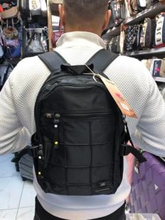 Siyah Volunteer uni sex sırt çantası a kalite hafif kumaş orta boy ebat 38cm28cm