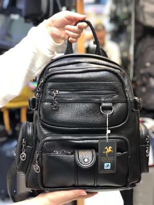 SUNİ DERİ Nas Bag Kadın Sırt Çantası Siyah 