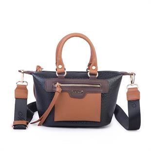 Taba ve Siyah düz Nas Bag Kadın Mini El ve Postacı Çantası 
