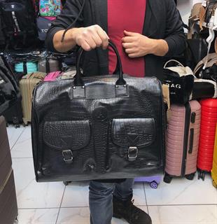 Unisex Siyah Kroko El Valizi Seyahat Çantası boyut 47cm37cm27 cm