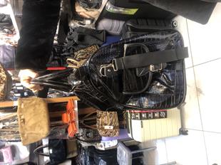 Unisex Siyah Kroko El Valizi Seyahat Çantası boyut 47cm37cm27 cm