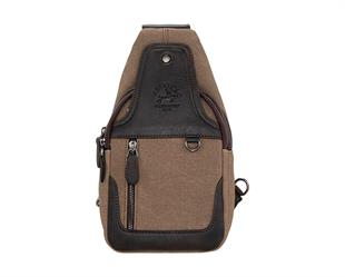 Unisex Su Geçirmez Spor Çapraz Ayarlanabilir Askılı İçi Astarlı El Göğüs ve Omuz Çantası 5 Bölmeli - Kahverengi