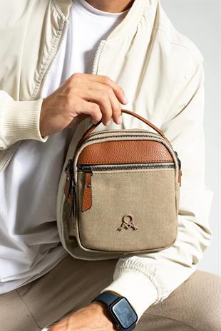 VİZON  MEGA ERKEK KANVAS EL ÇANTASI POSTACI ÇANTASI