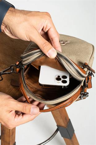 VİZON  MEGA ERKEK KANVAS EL ÇANTASI POSTACI ÇANTASI