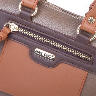 Vizon taba  Nas Bag Kadın Mini El ve Postacı Çantası 