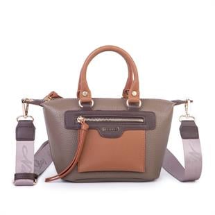 Vizon taba  Nas Bag Kadın Mini El ve Postacı Çantası 